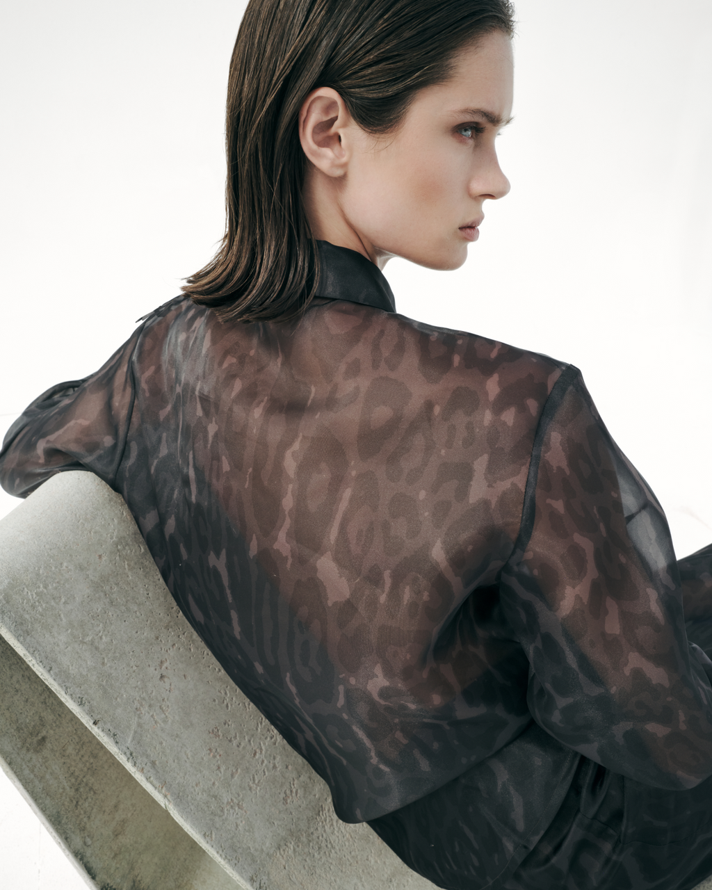 APPARIS Tyra Organza Leopard Shirt - Dark Leopard