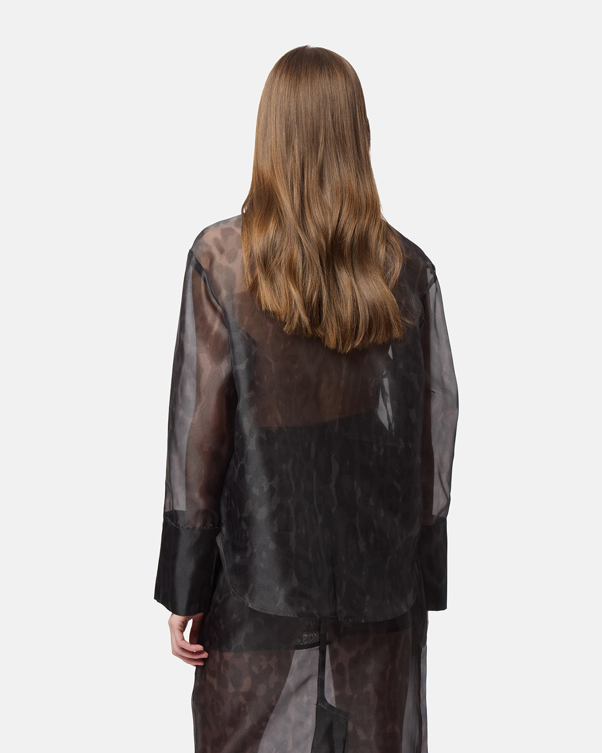 APPARIS Tyra Organza Leopard Shirt - Dark Leopard
