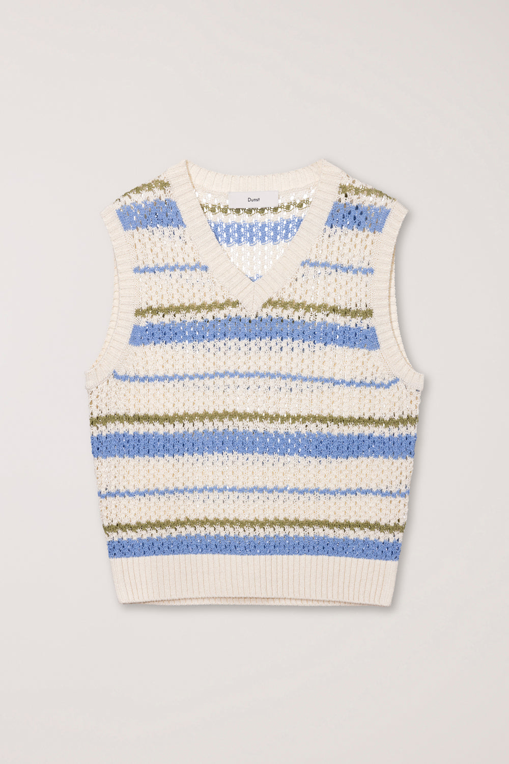 Dunst Chunky Knit Vest - Soft Blue Stripe