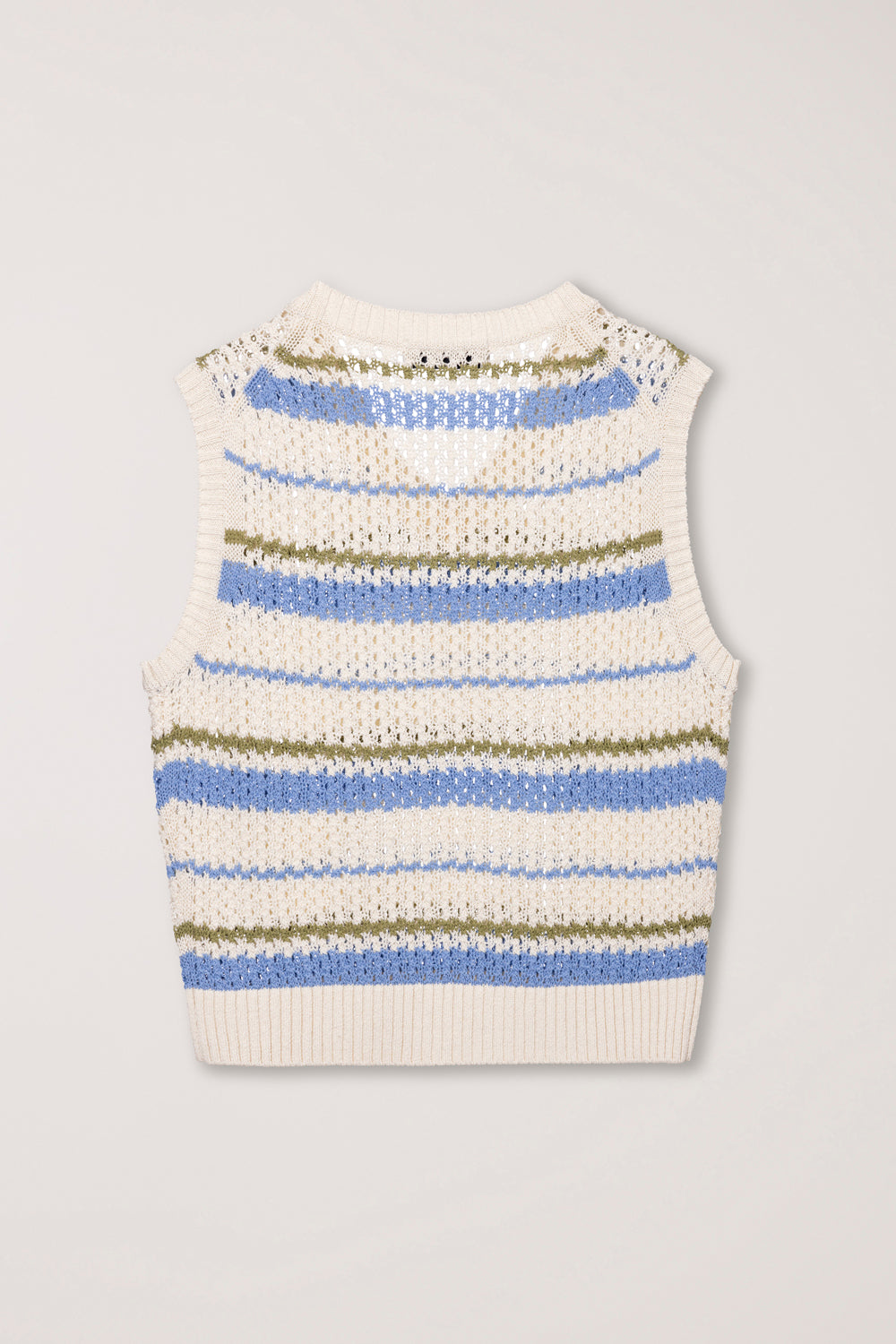 Dunst Chunky Knit Vest - Soft Blue Stripe