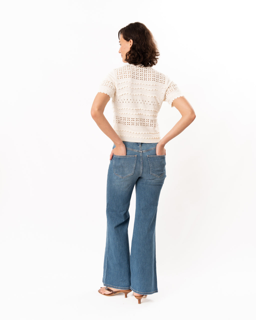 Ulla Johnson Abriana Eyelet Knit Cardigan - Cowrie