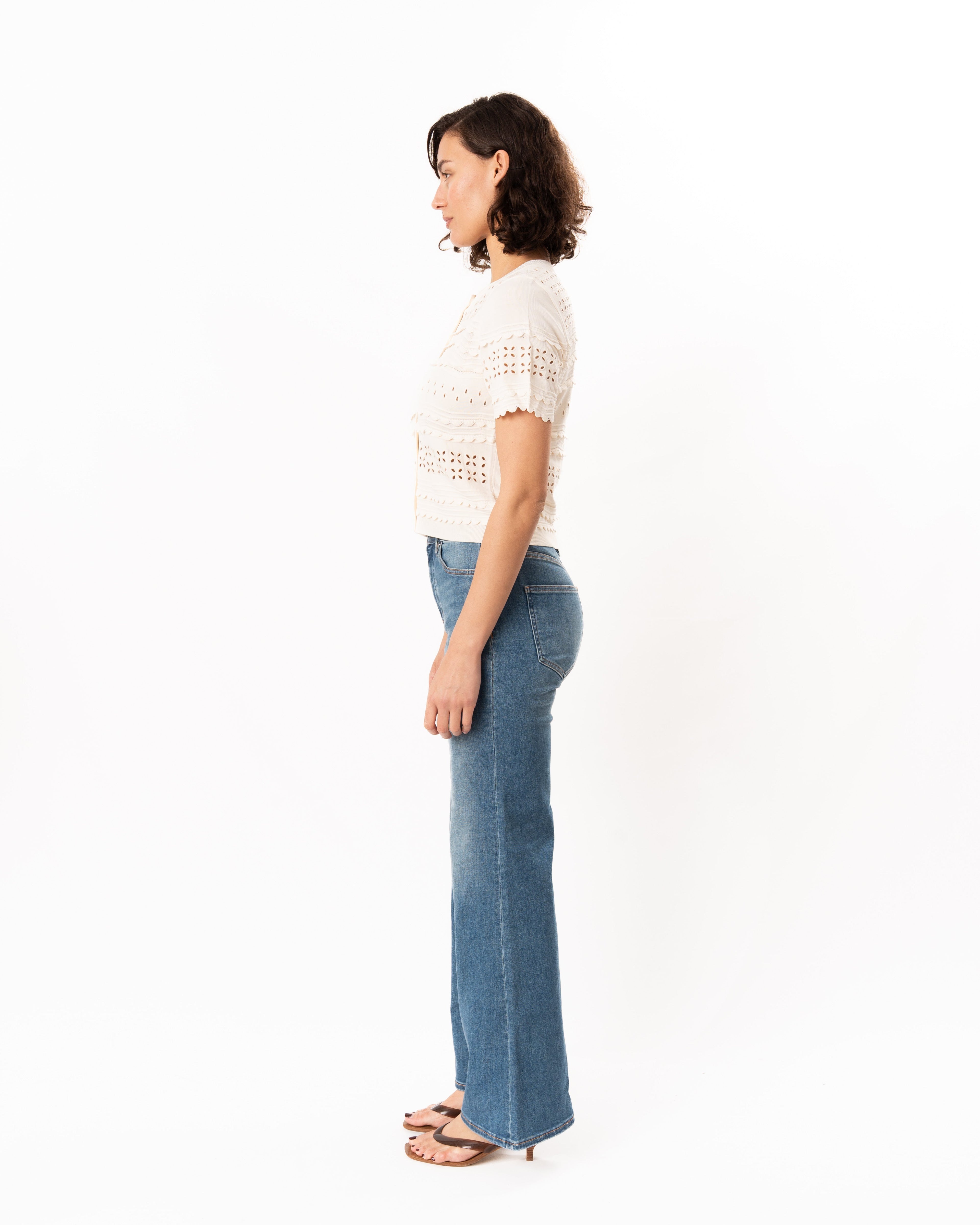 Ulla Johnson Abriana Eyelet Knit Cardigan - Cowrie