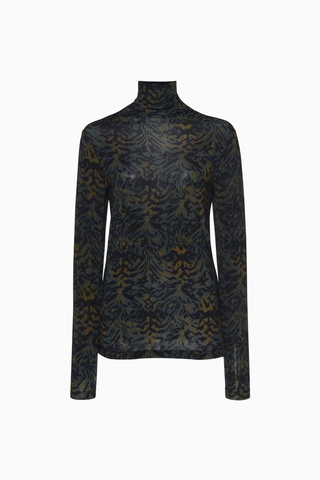 Ulla Johnson Aurelia Jersey Long Sleeve Turtleneck Top - Desert Jasper