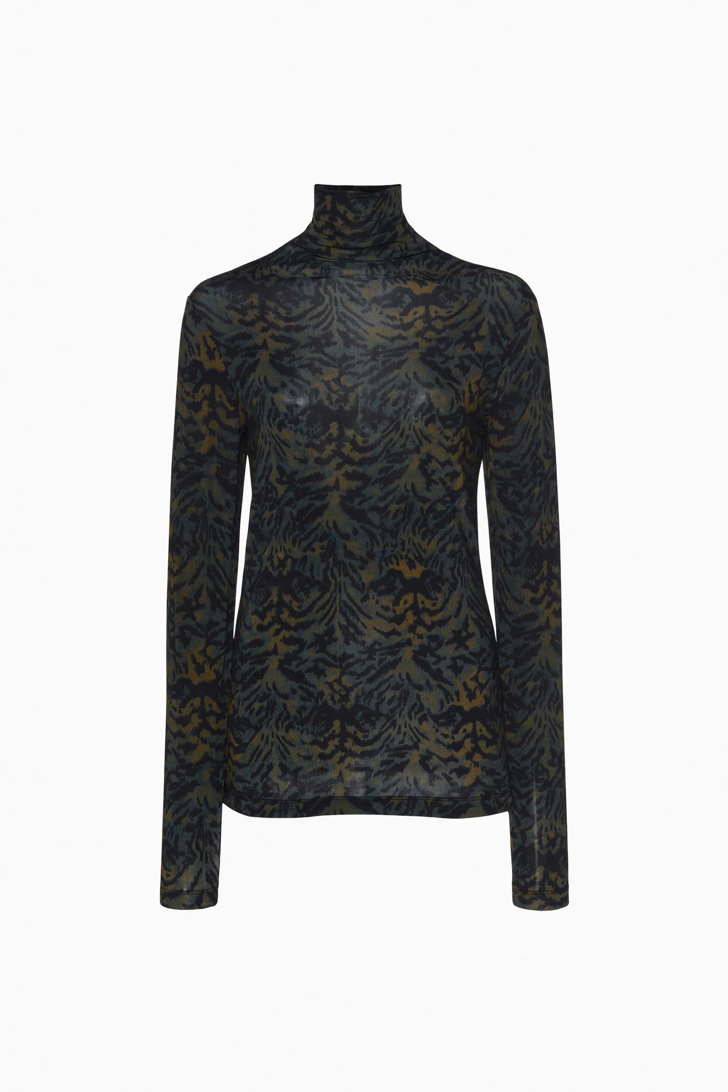 Ulla Johnson Aurelia Jersey Long Sleeve Turtleneck Top - Desert Jasper