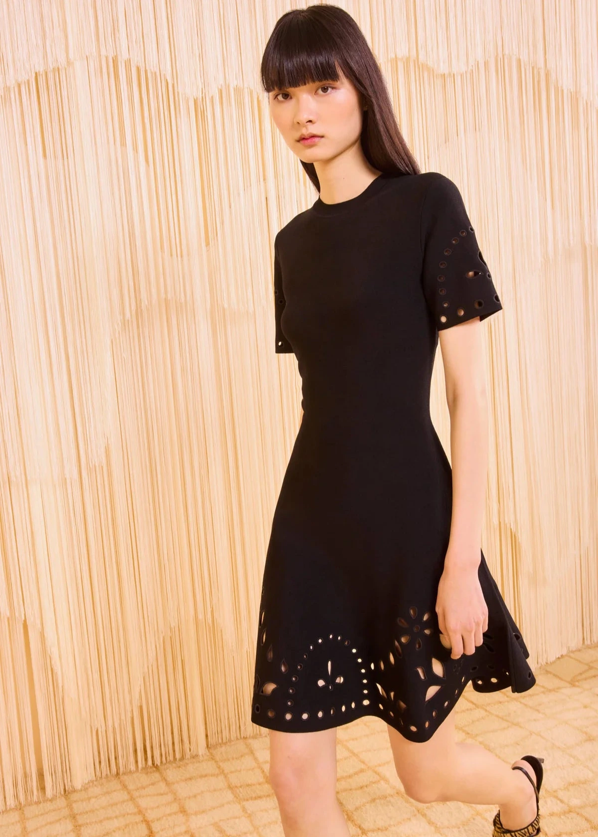 Ulla Johnson Fania Short Sleeve Knit Mini Dress - Noir