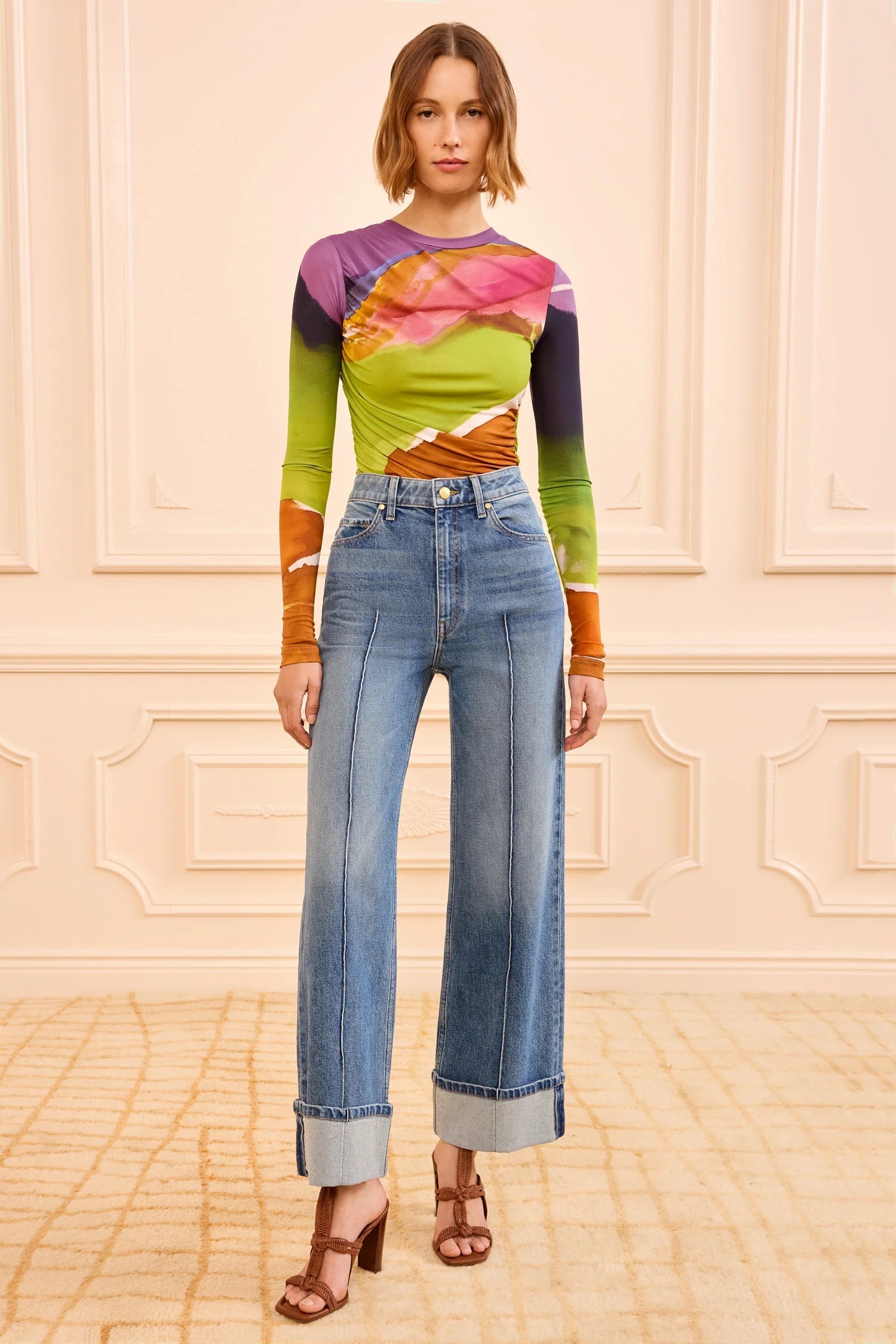 Ulla Johnson Genevieve Stretch Pintuck Jeans - Danube