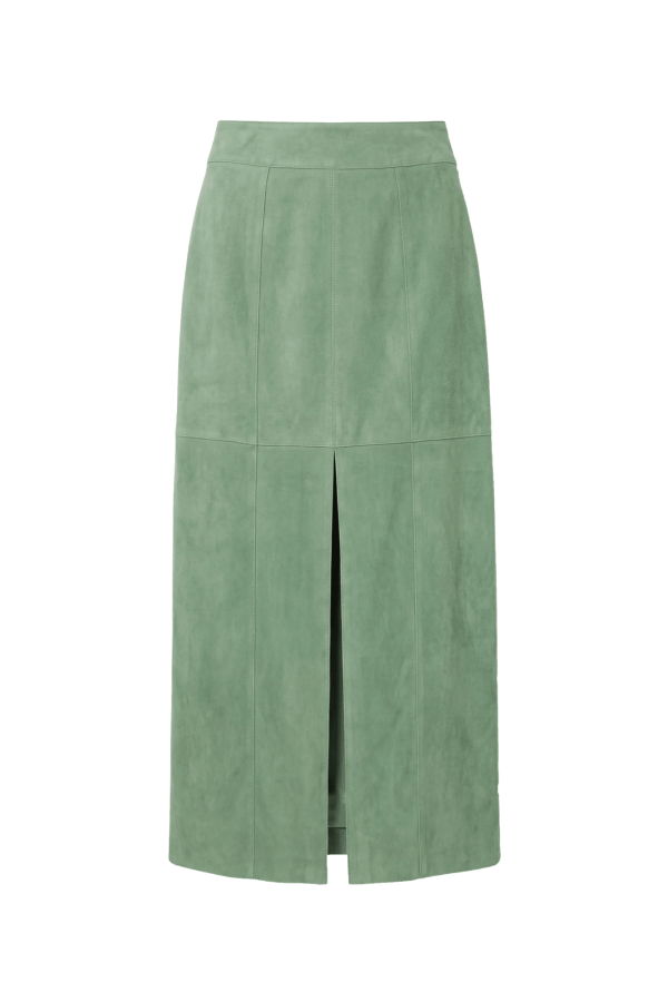 Ulla Johnson Orion Suede Pencil Skirt - Aventurine