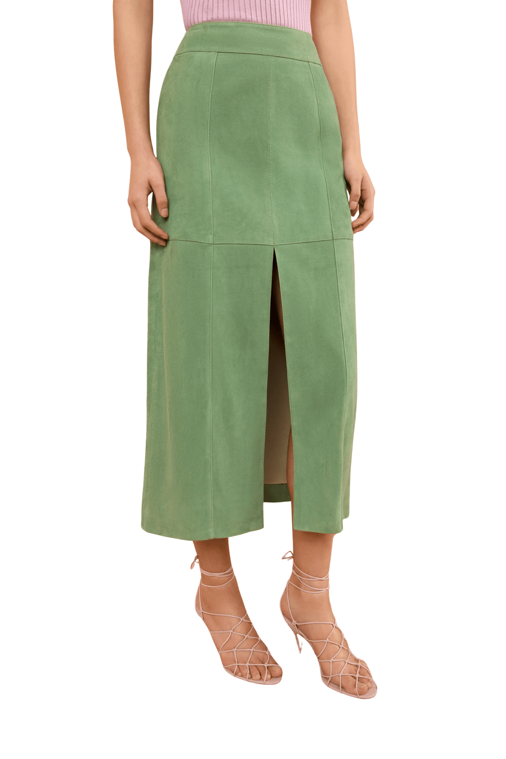 Ulla Johnson Orion Suede Pencil Skirt - Aventurine