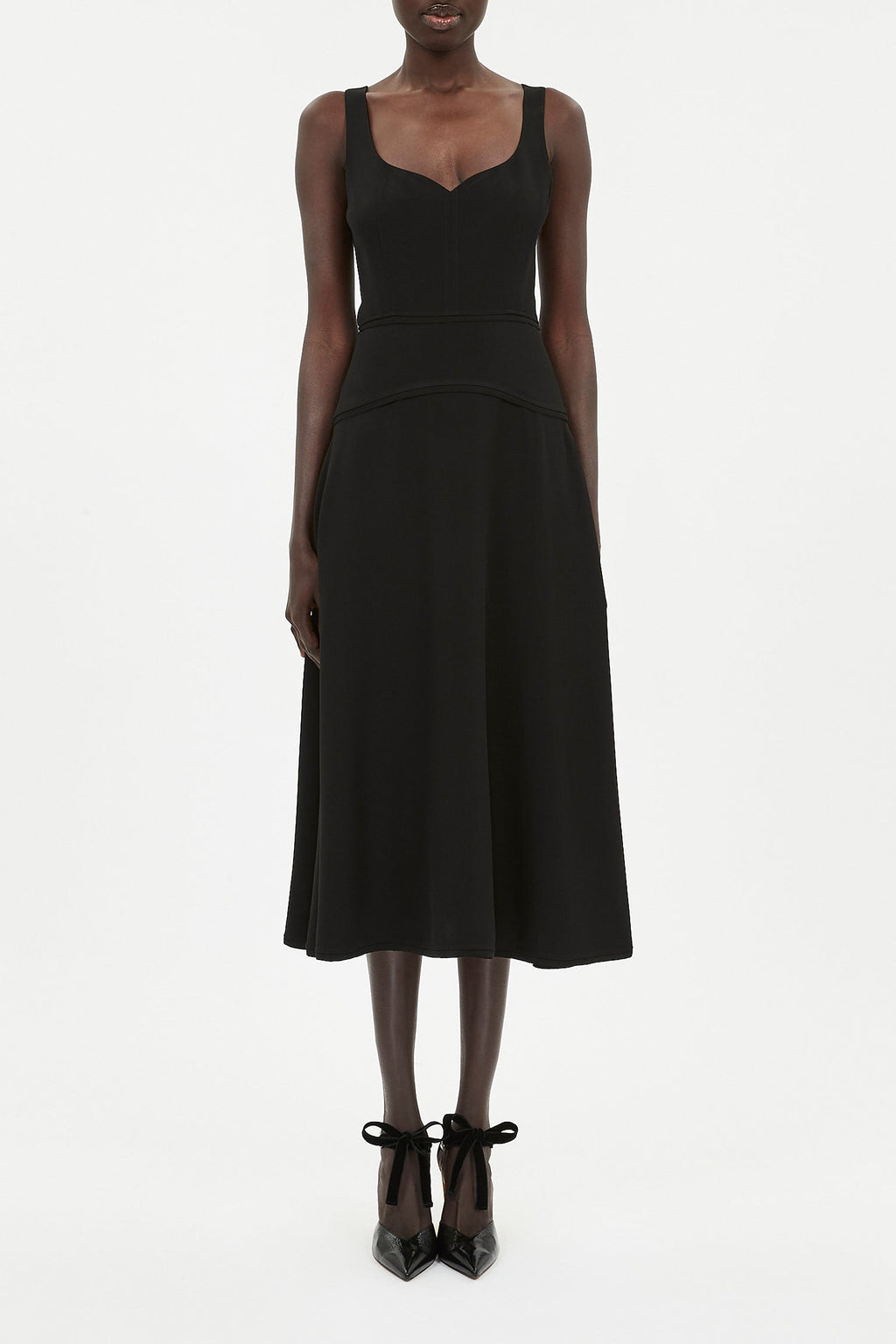Ulla Johnson Vivi Sweetheart Neckline Midi Dress - Noir