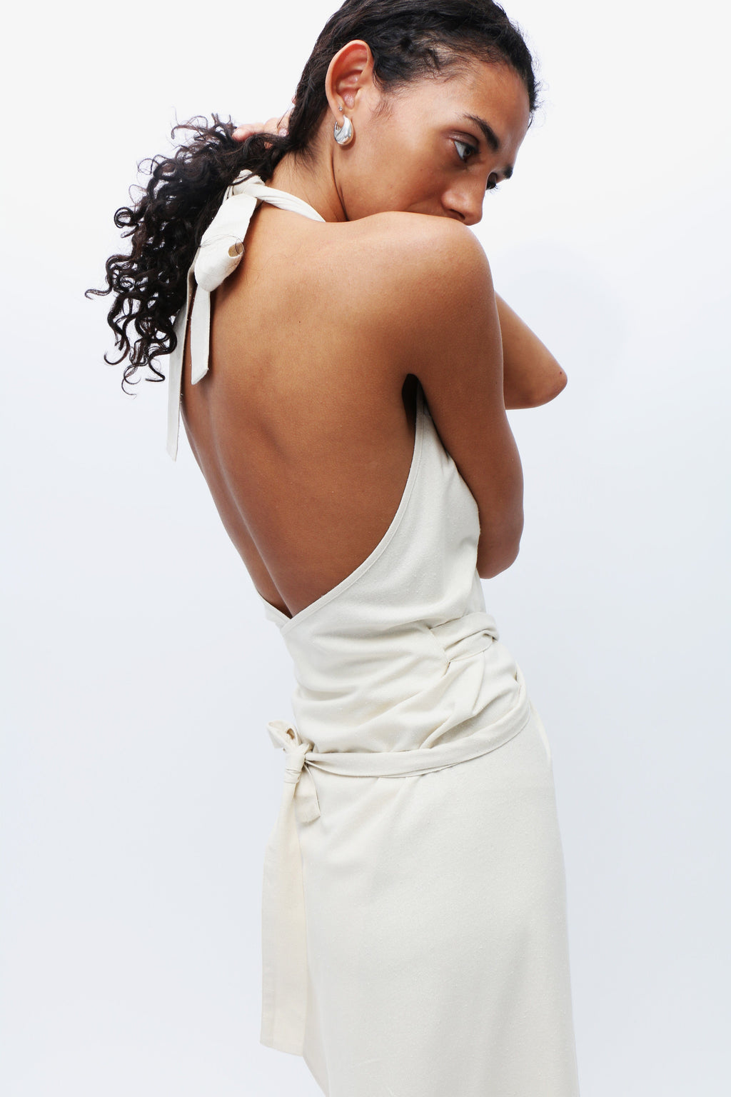 Baserange Undyed Node Dress - White