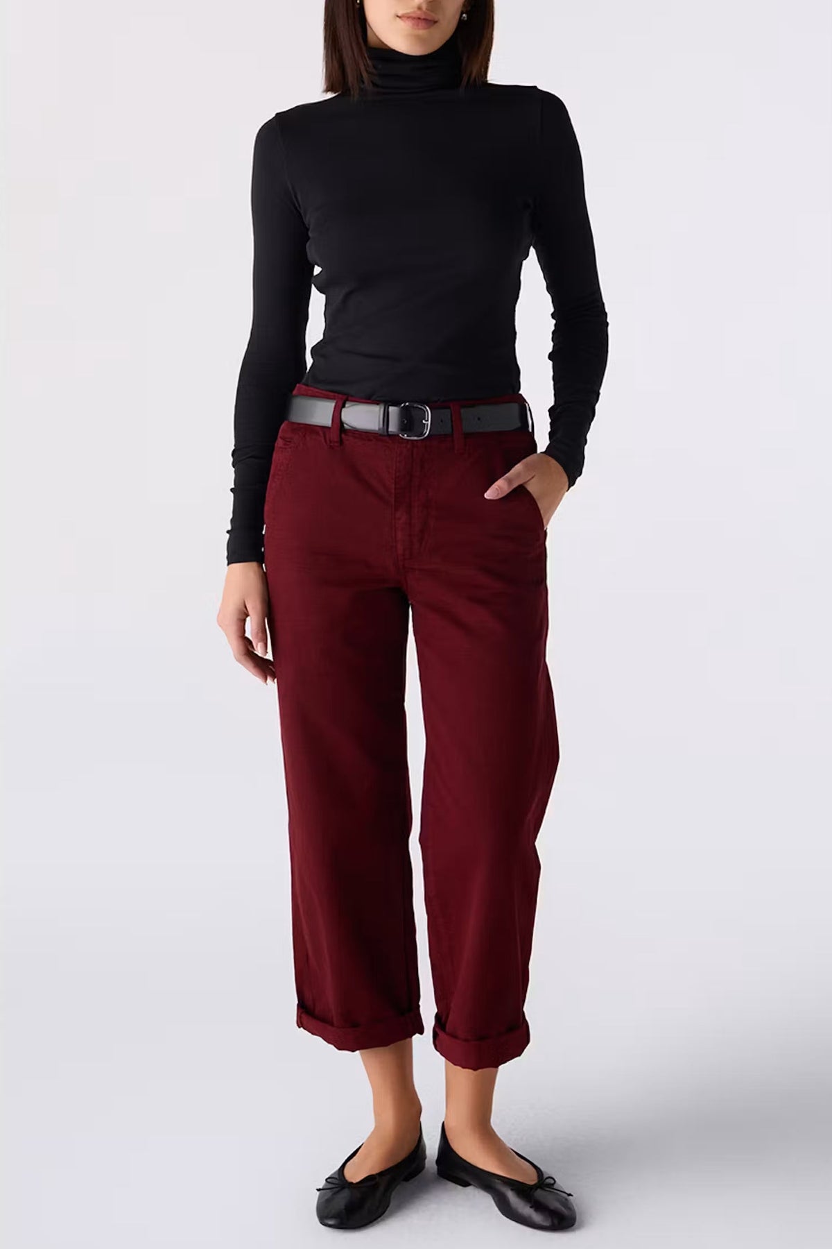AMO Denim Ursula Relaxed Chino Pants - Decadent Red