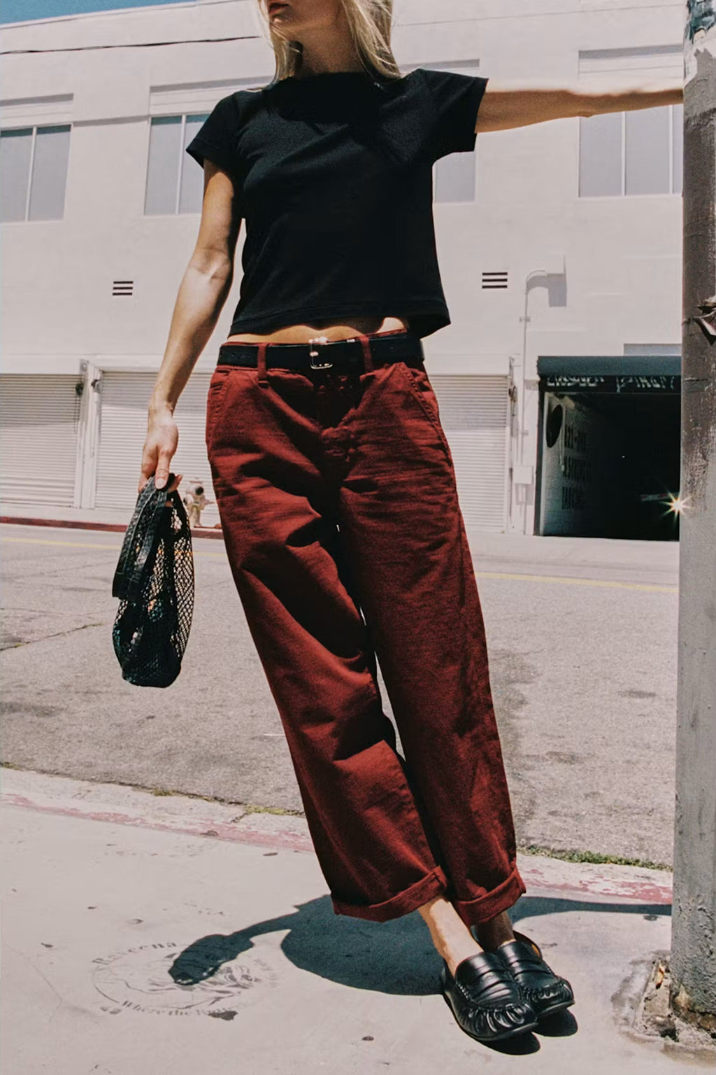 AMO Denim Ursula Relaxed Chino Pants - Decadent Red
