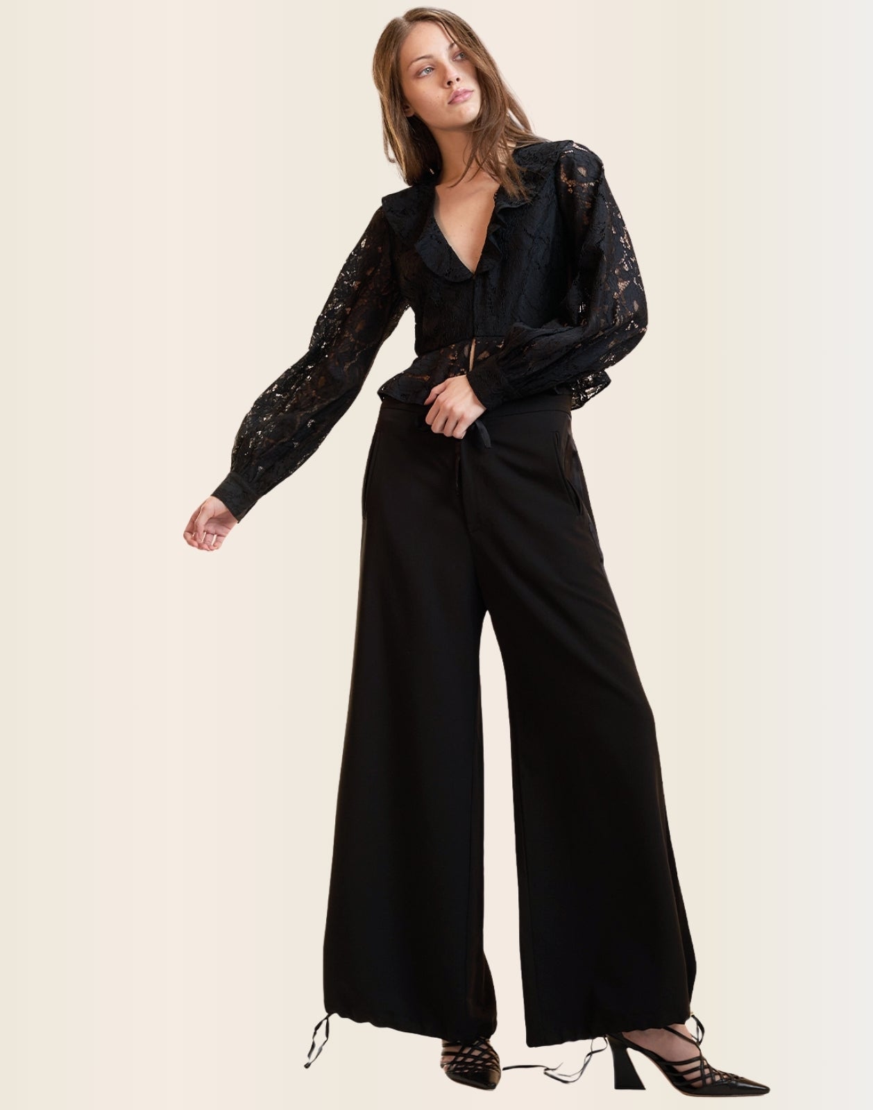 Cynthia Rowley Verona Lace Blouse - Black