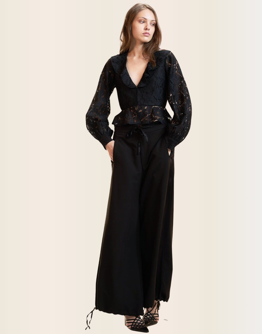 Cynthia Rowley Verona Lace Blouse - Black