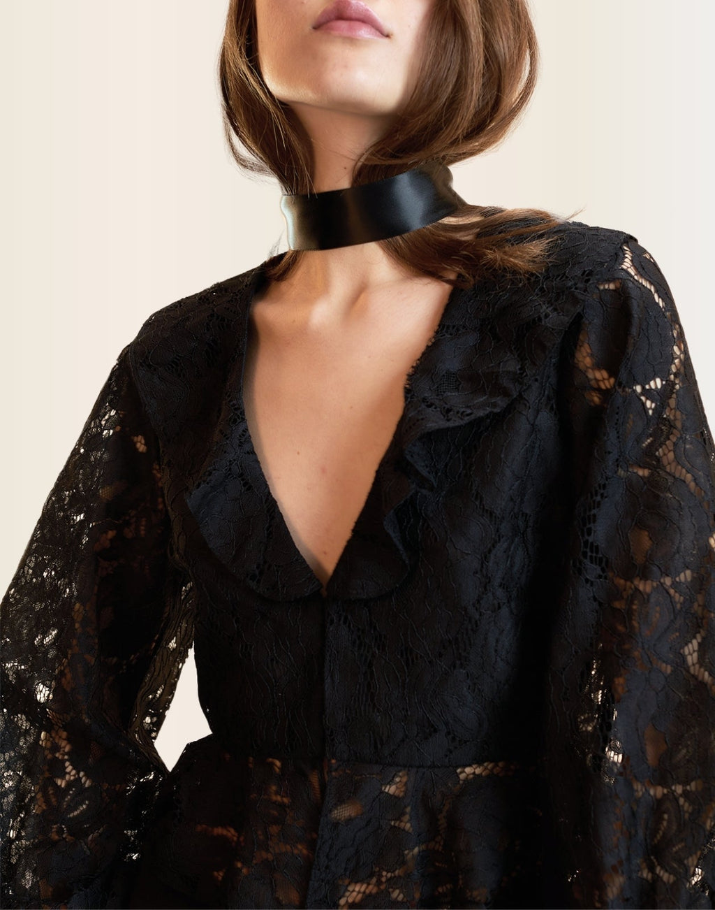 Cynthia Rowley Verona Lace Blouse - Black
