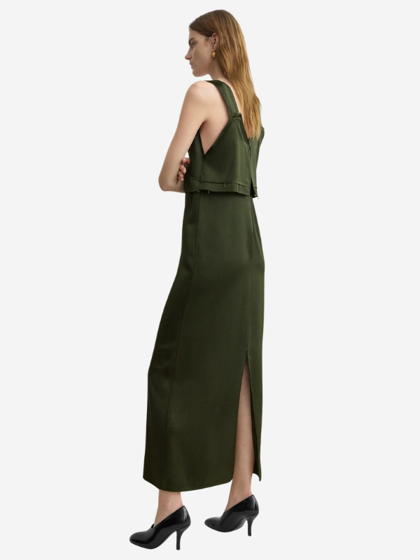 Totême V-Neck Slip Dress - Bottle Green