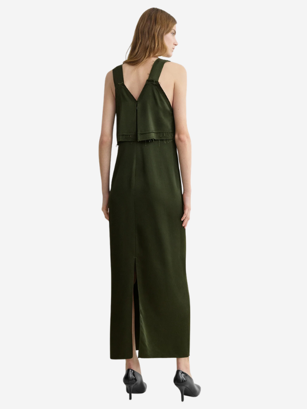 Totême V-Neck Slip Dress - Bottle Green