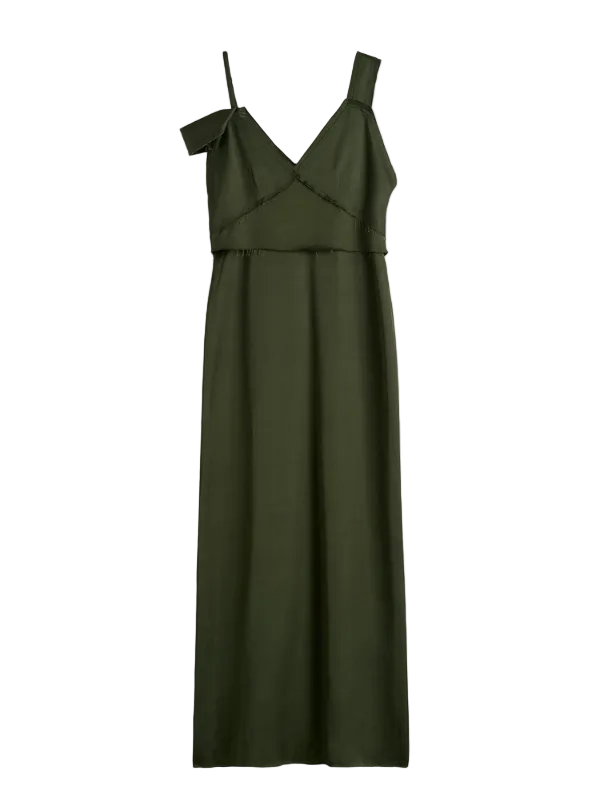 Totême V-Neck Slip Dress - Bottle Green