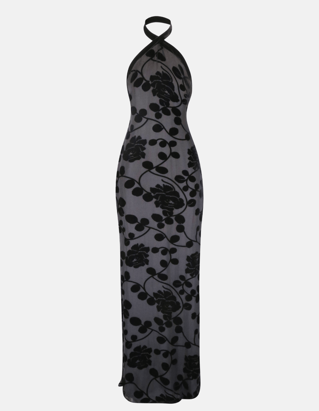 MAET Valytia Silk and Velvet Dress - Black