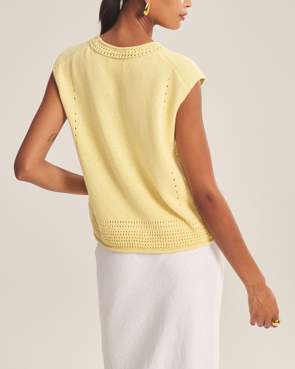 Velvet Vanny Cap Sleeve Crew Neck Top - Butter