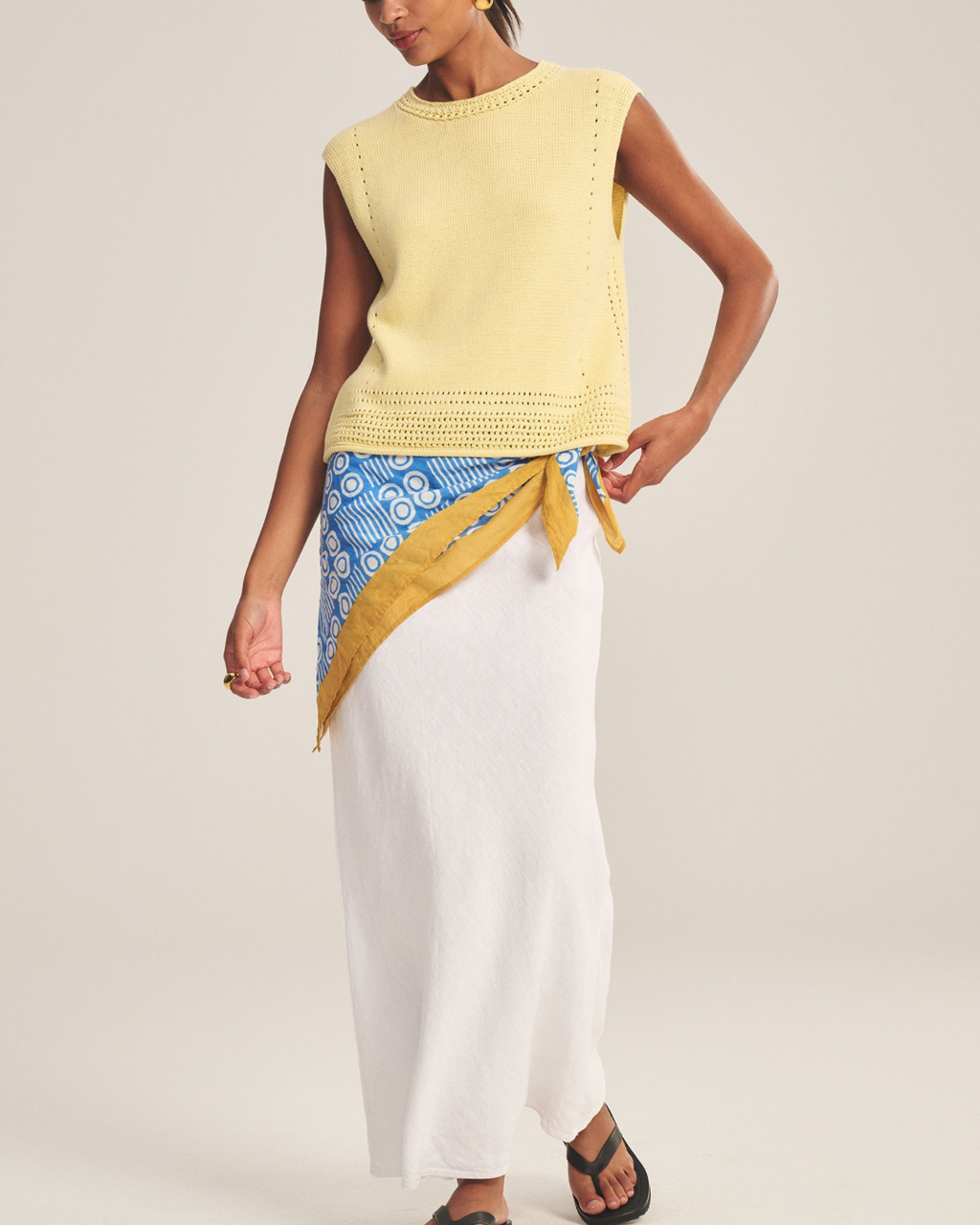 Velvet Vanny Cap Sleeve Crew Neck Top - Butter