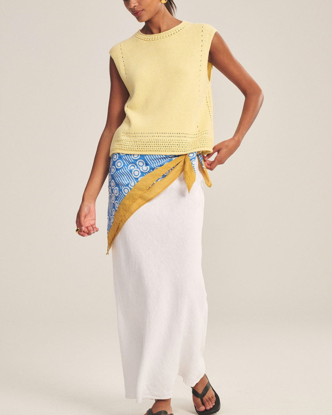 Velvet Vanny Cap Sleeve Crew Neck Top - Butter
