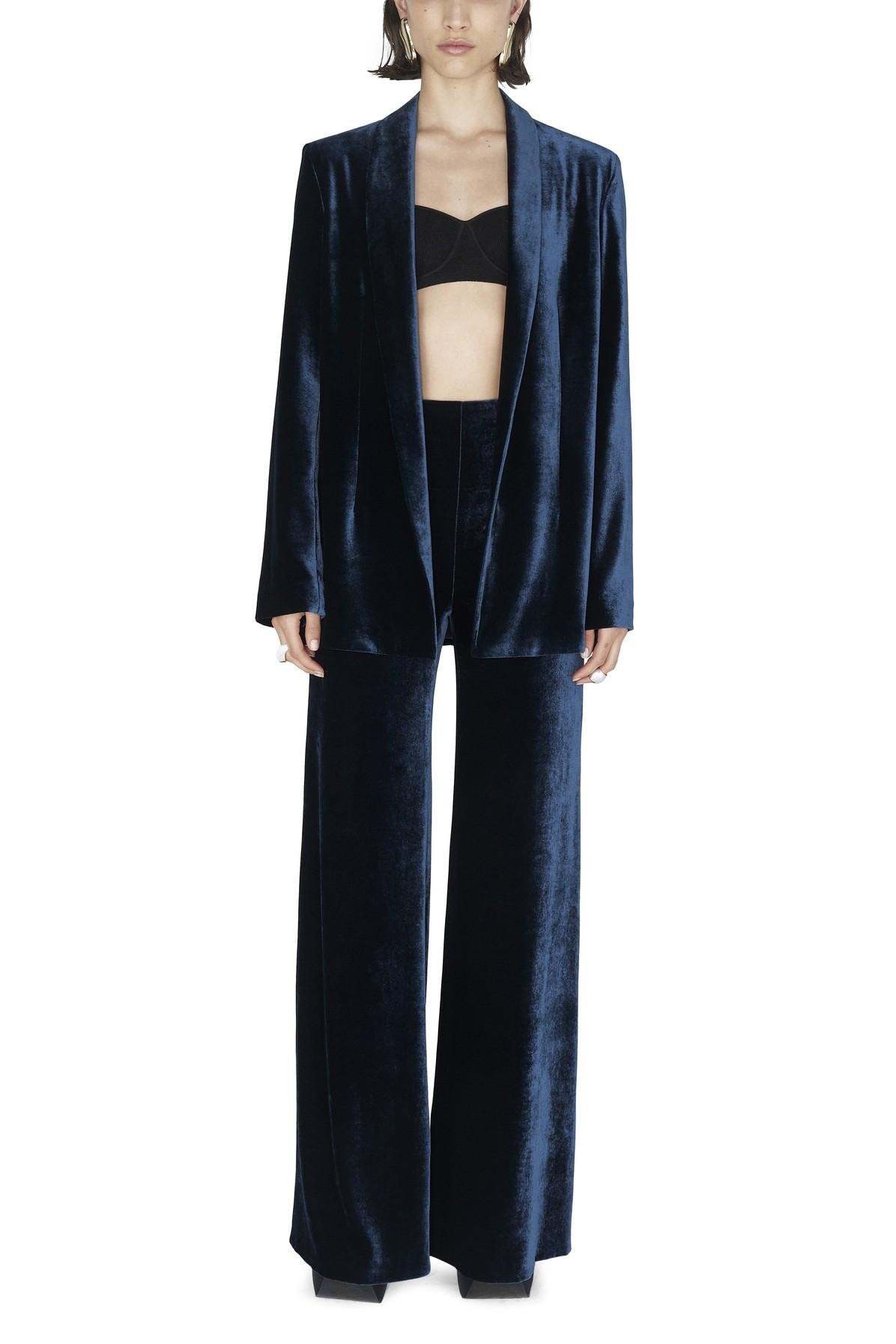 GALVAN LONDON Velvet Trouser - Blue Moon