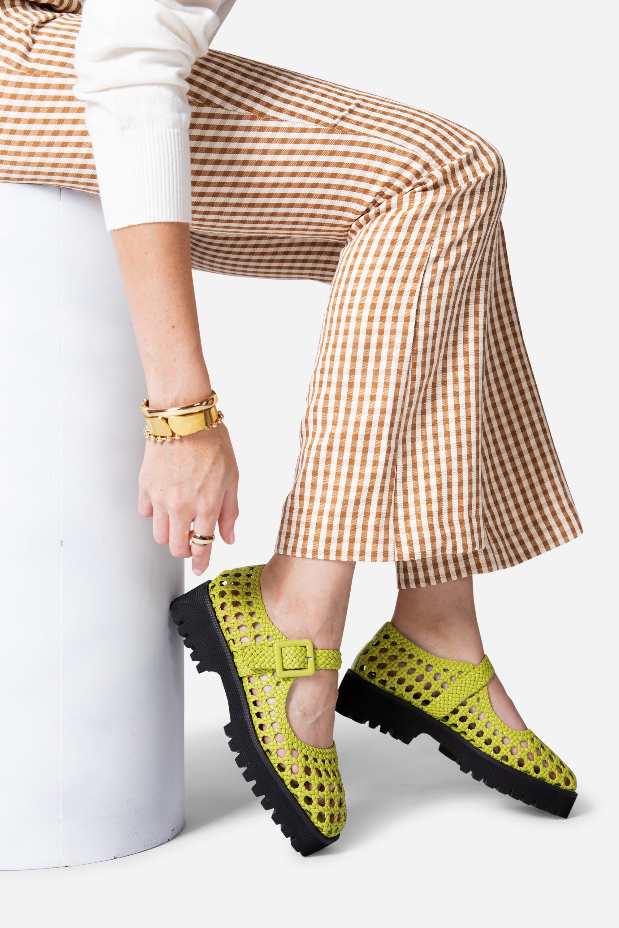 "INTENTIONALLY __________." Veronique Woven Mary Jane Flat