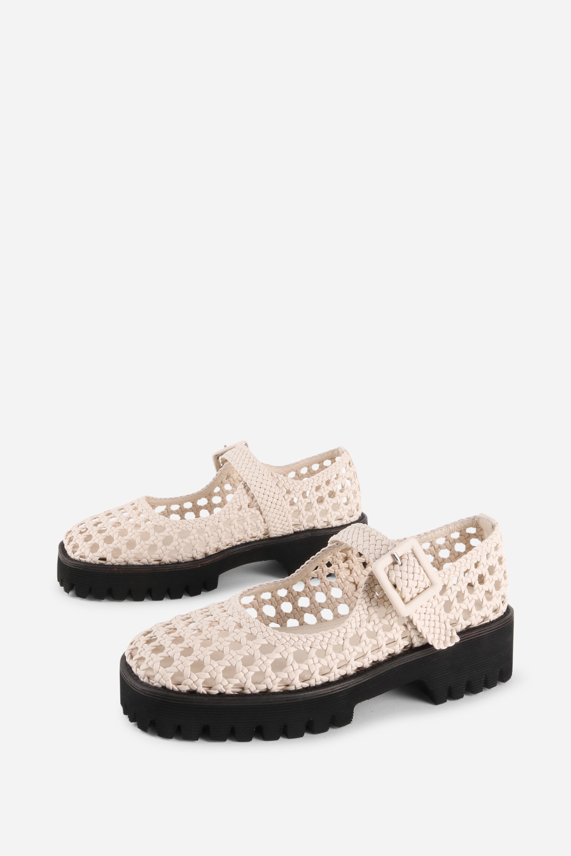 "INTENTIONALLY __________." Veronique Woven Mary Jane Flat