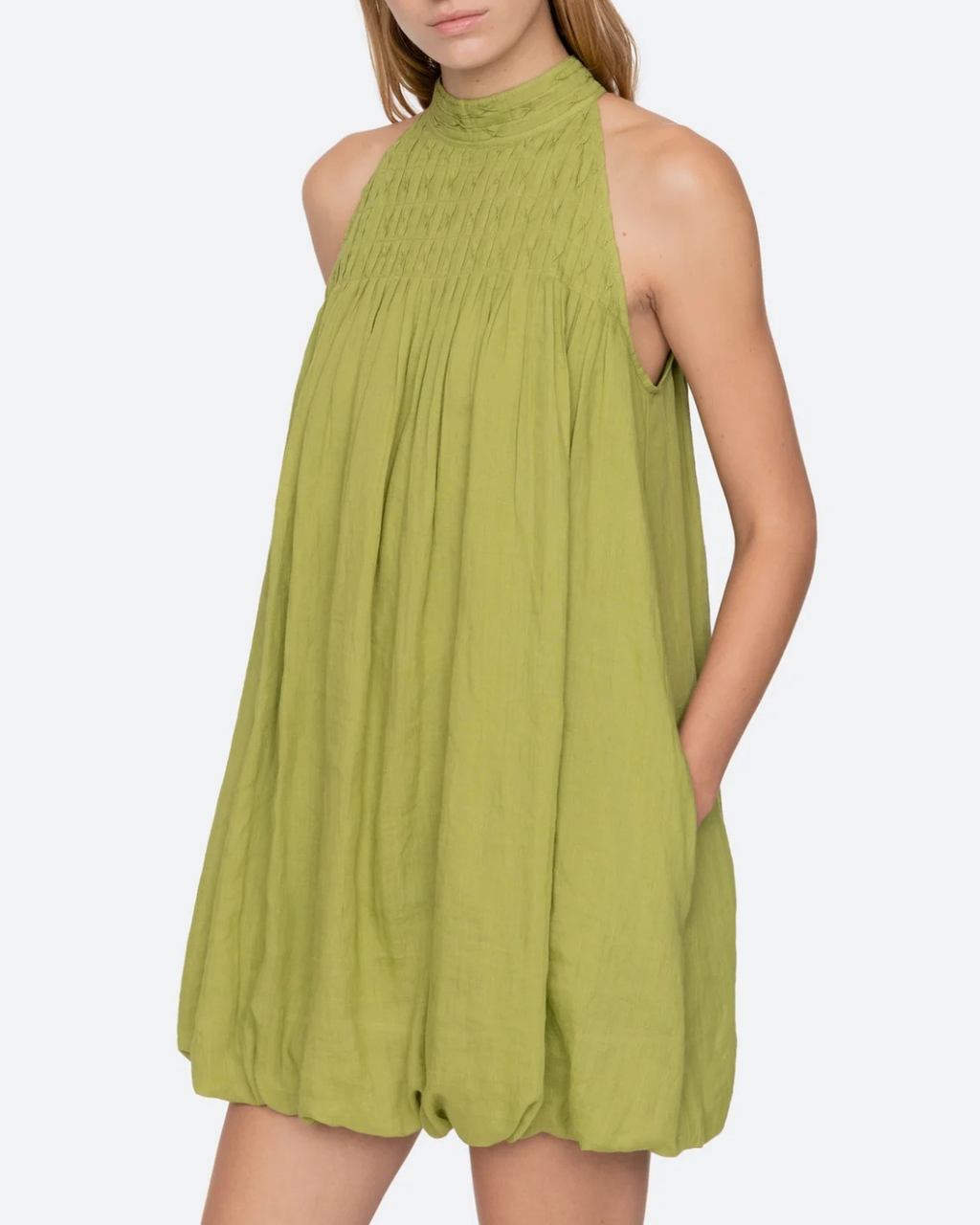 Sea NY Violet Halter Mini Dress - Green