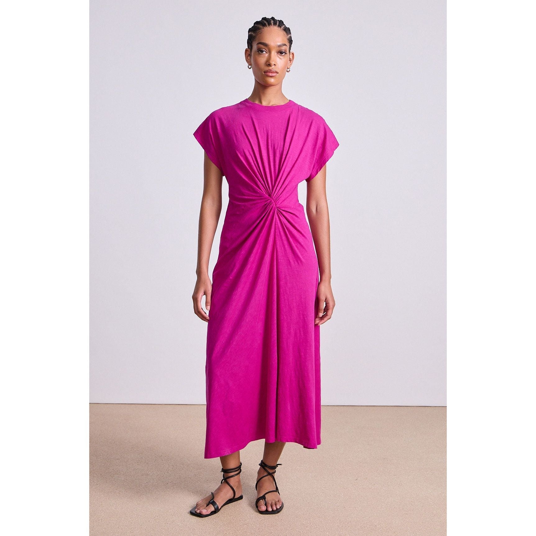 Apiece Apart Volta Twist Dress - Fuchsia