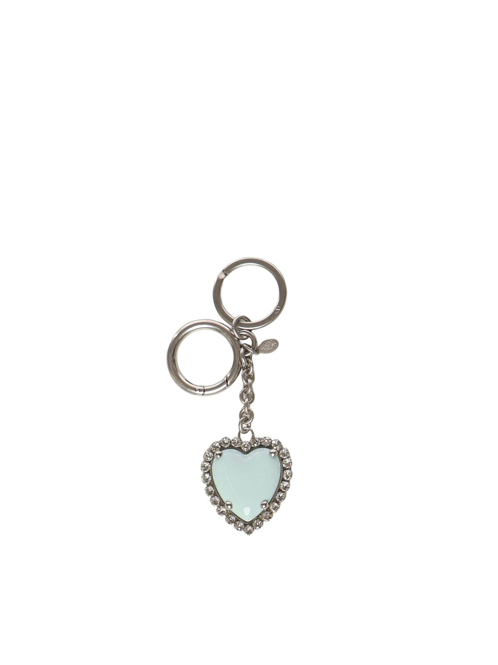 Valentino Garavani Coeur Hyperbole Bag Charm With Keychain - Palladium/Crystal
