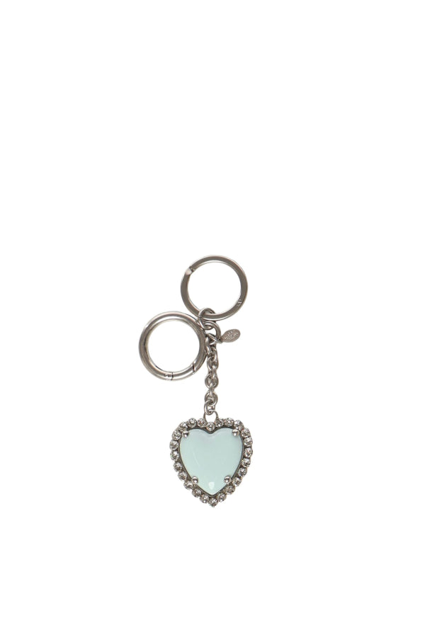 Valentino Garavani Coeur Hyperbole Bag Charm With Keychain - Palladium/Crystal