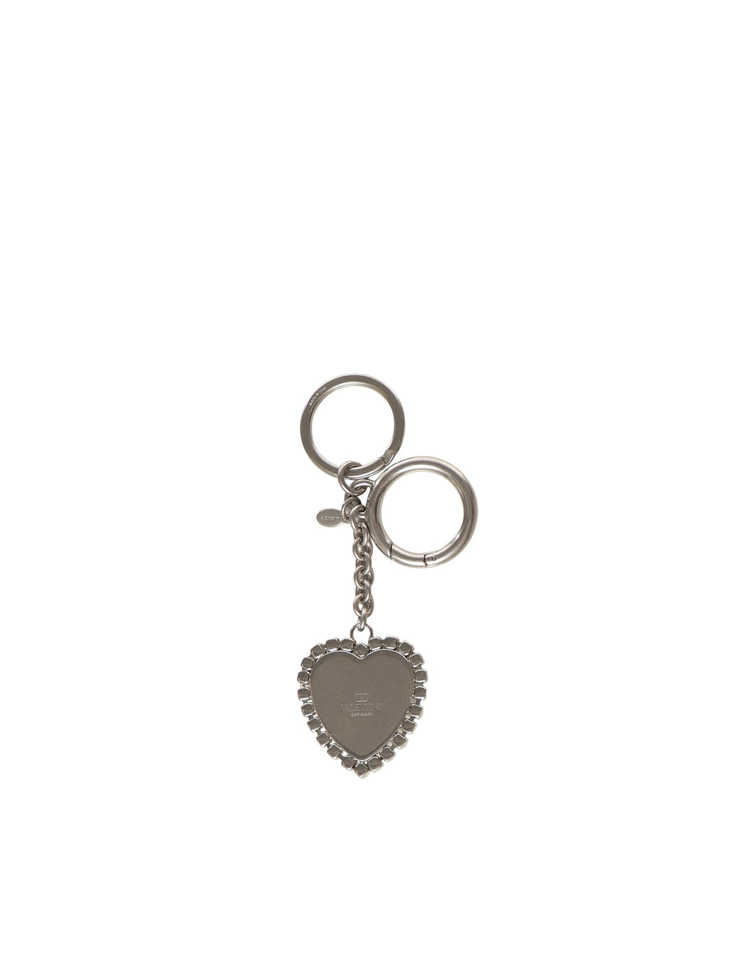 Valentino Garavani Coeur Hyperbole Bag Charm With Keychain - Palladium/Crystal