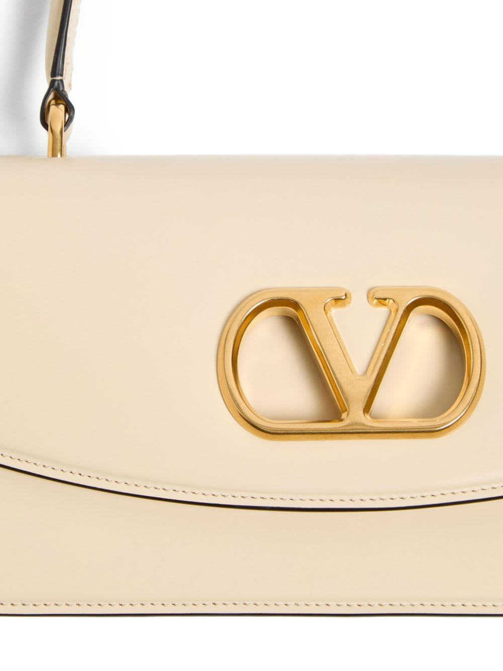 Valentino Garavani Vain Leather Top Handle Bag - White