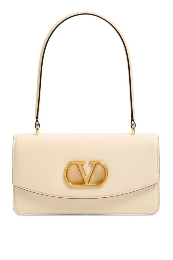 Valentino Garavani Vain Leather Top Handle Bag - White