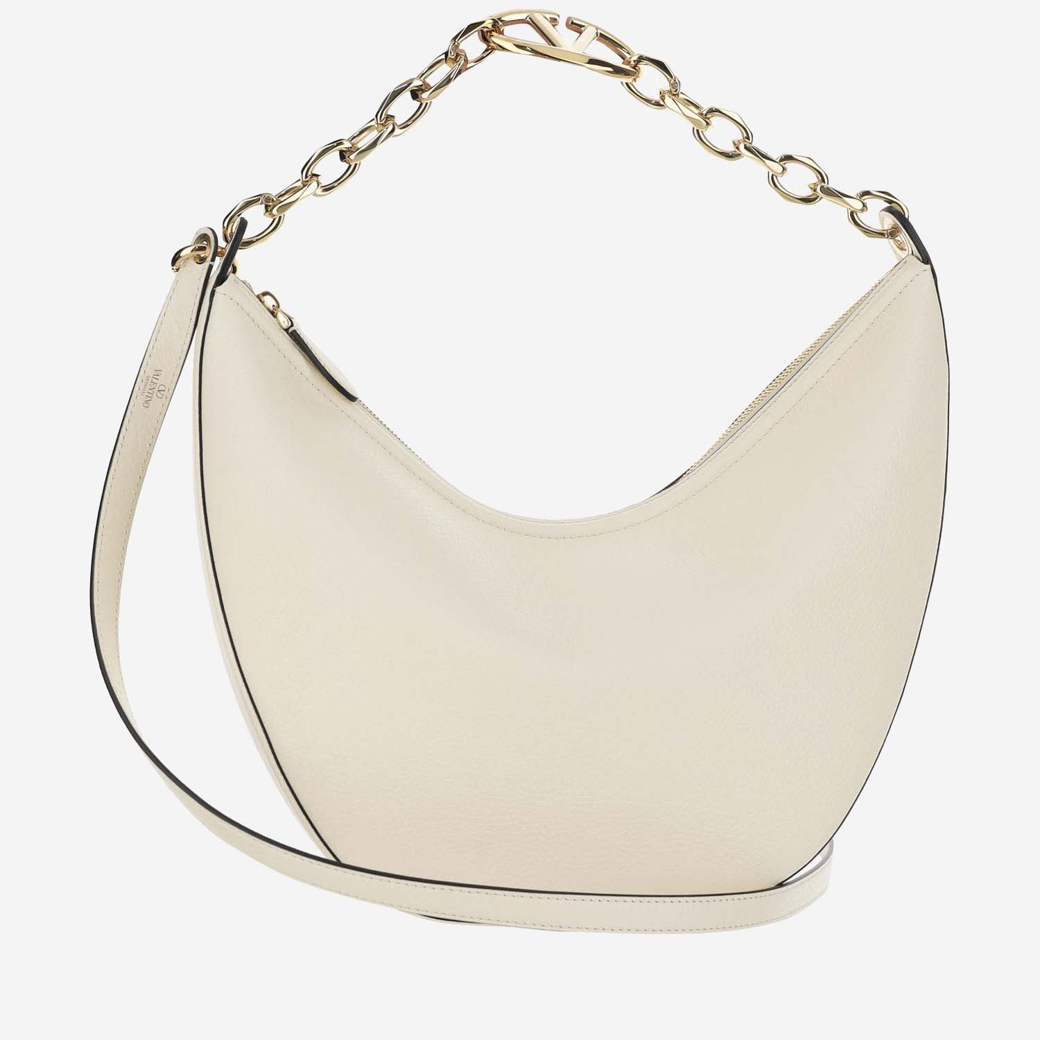 Valentino Garavani Vlogo Moon Medium Hobo Shoulder Bag - Ivory