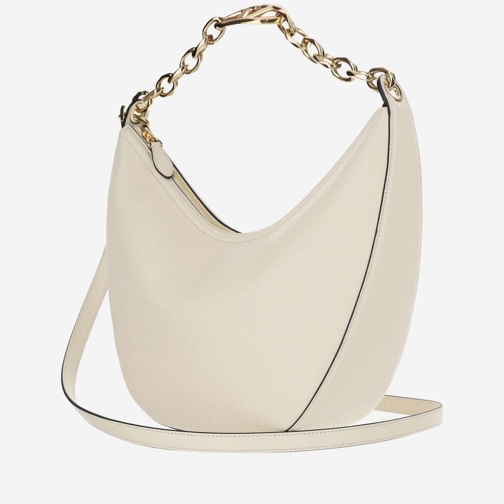Valentino Garavani Vlogo Moon Medium Hobo Shoulder Bag - Ivory