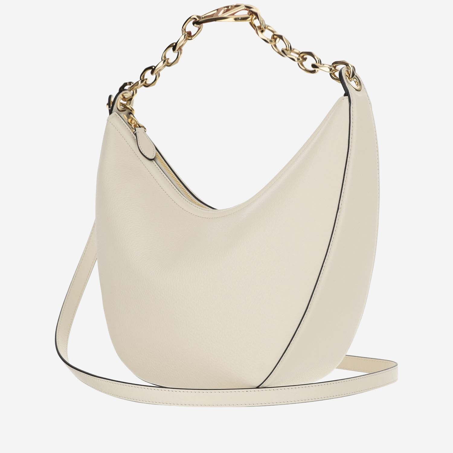 Valentino Garavani Vlogo Moon Medium Hobo Shoulder Bag - Ivory