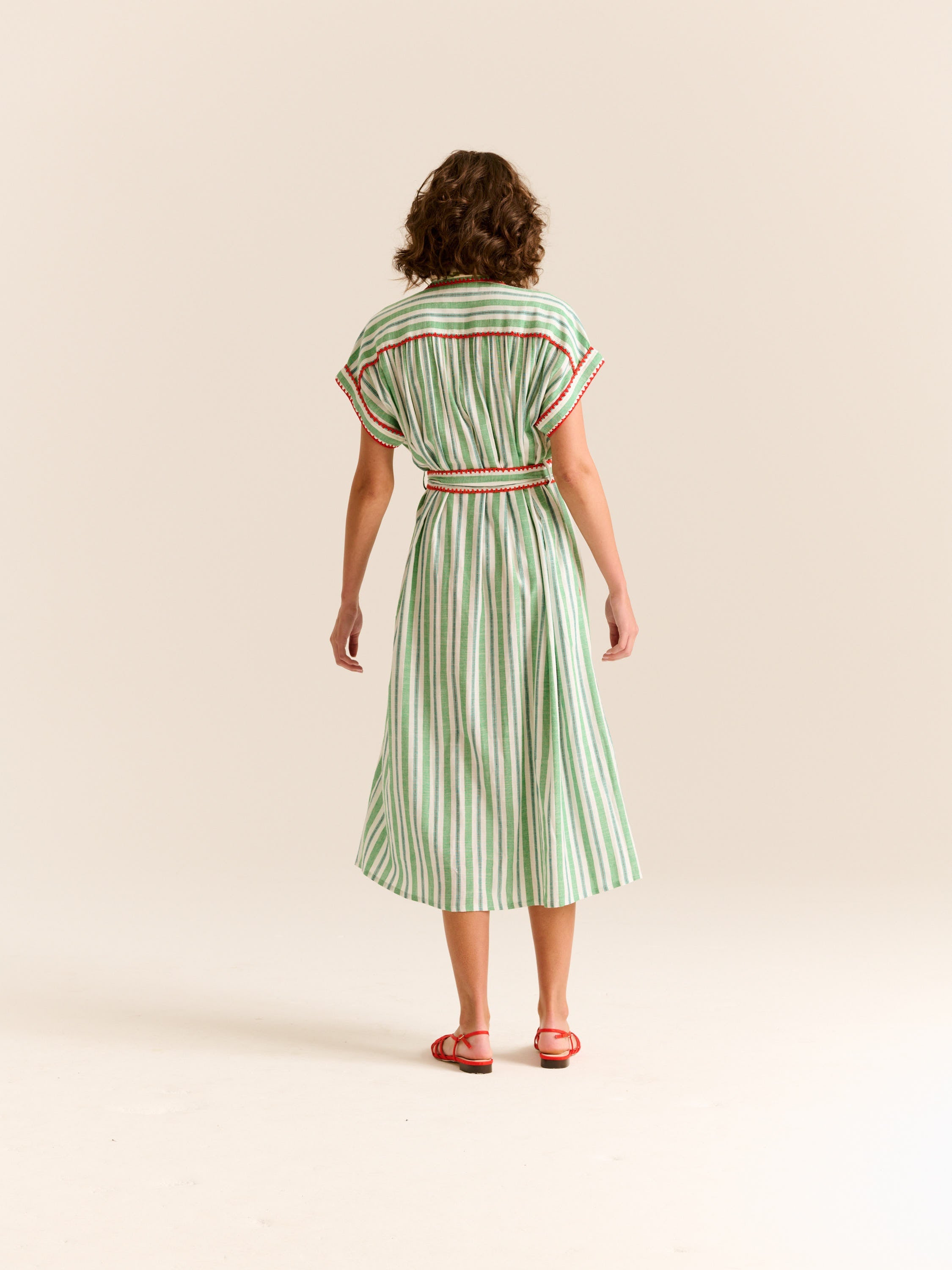 Carolina K Valerie Kaftan - Green Stripe