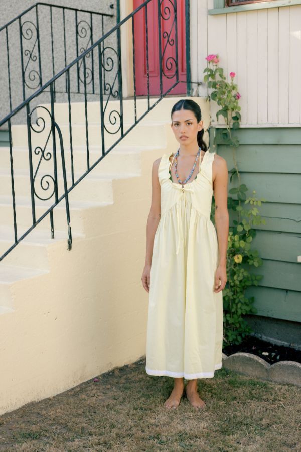 A Bronze Age Valley Dress - Sol Yellow / Cluny Lace