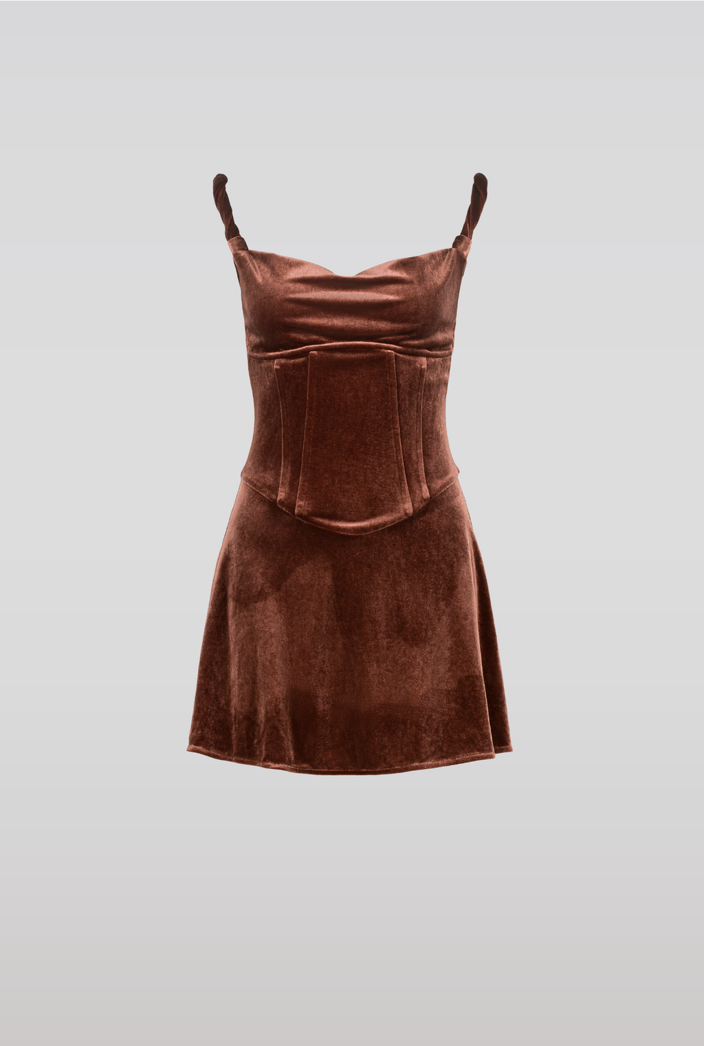 SAEMDI Velvet corset dress - Brown