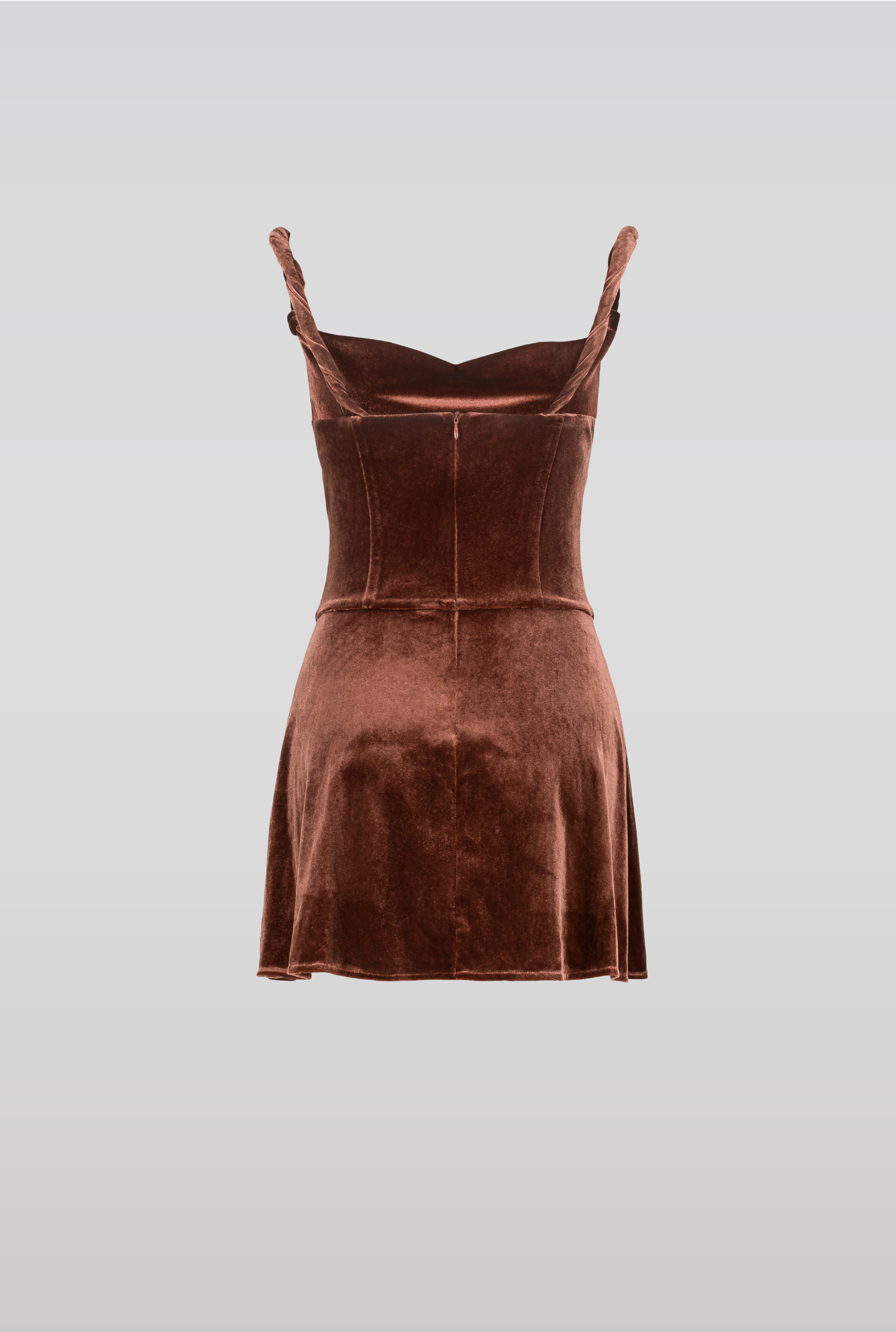 SAEMDI Velvet corset dress - Brown