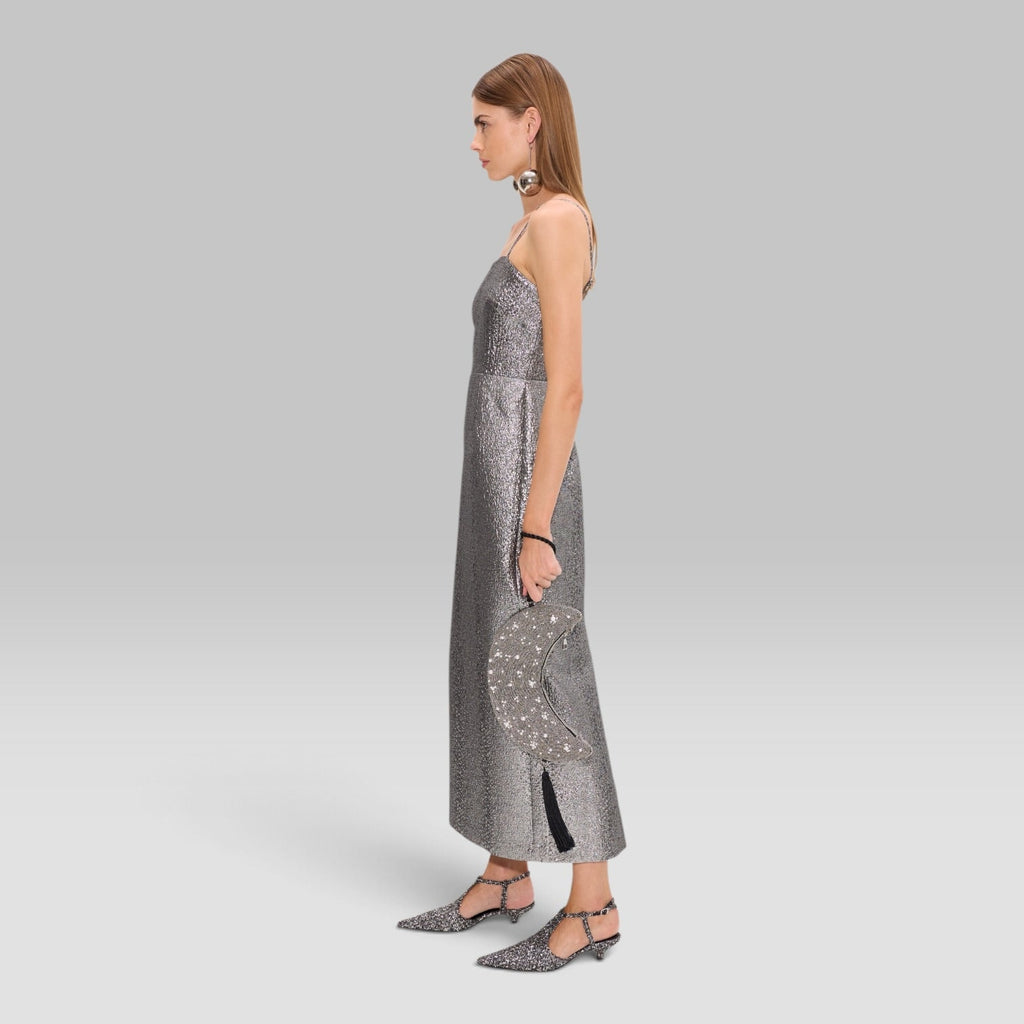 Simon Miller Verdelle Metallic Midi Dress - Pewter