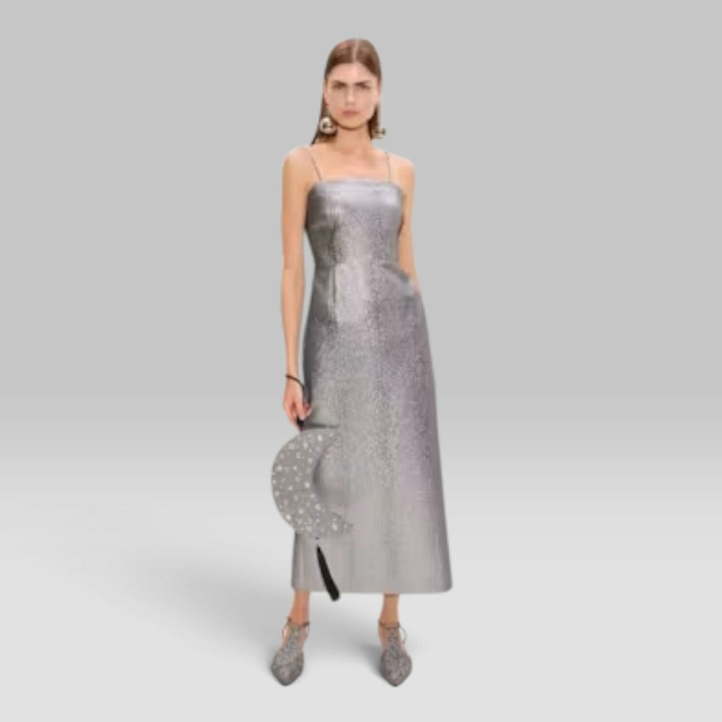 Simon Miller Verdelle Metallic Midi Dress - Pewter