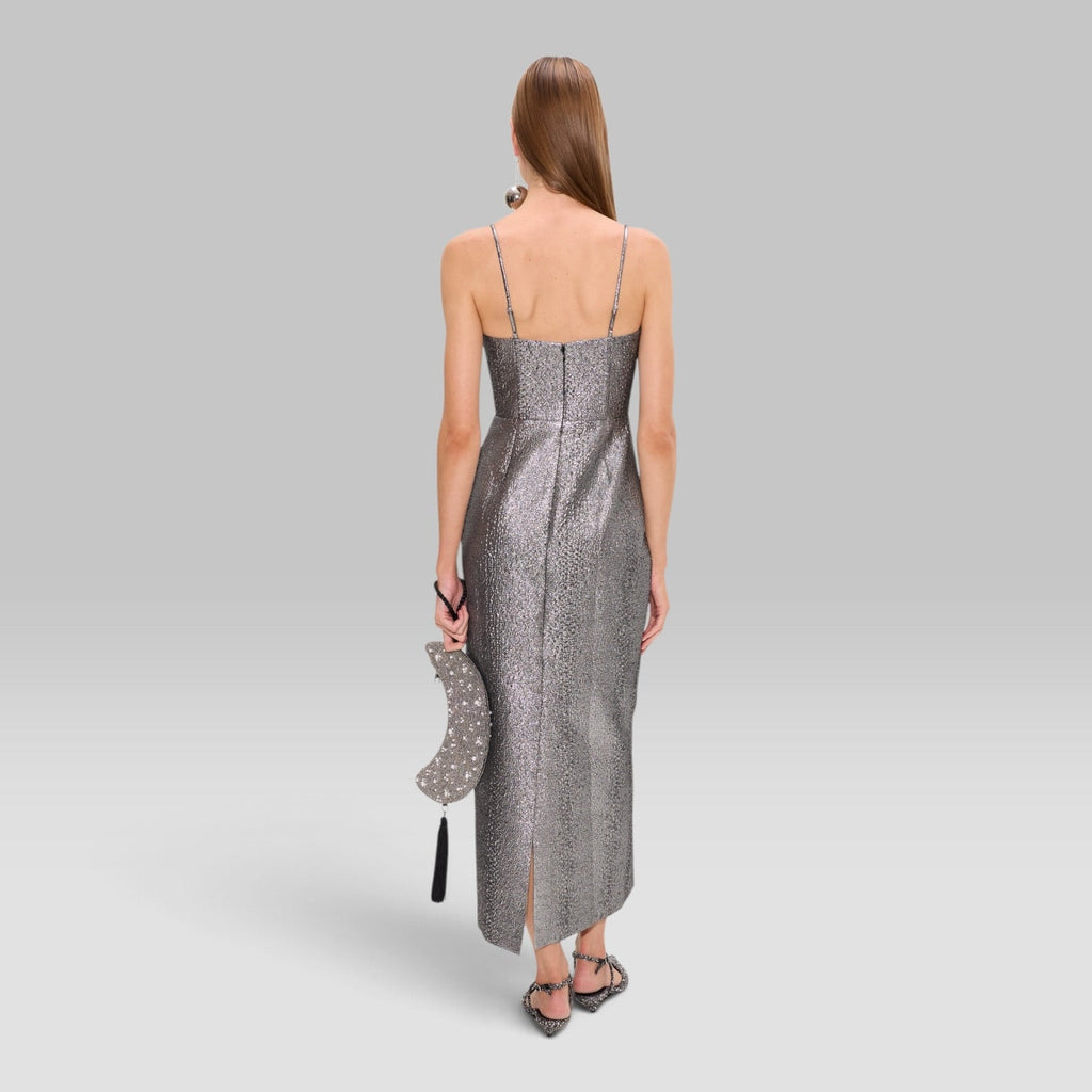 Simon Miller Verdelle Metallic Midi Dress - Pewter