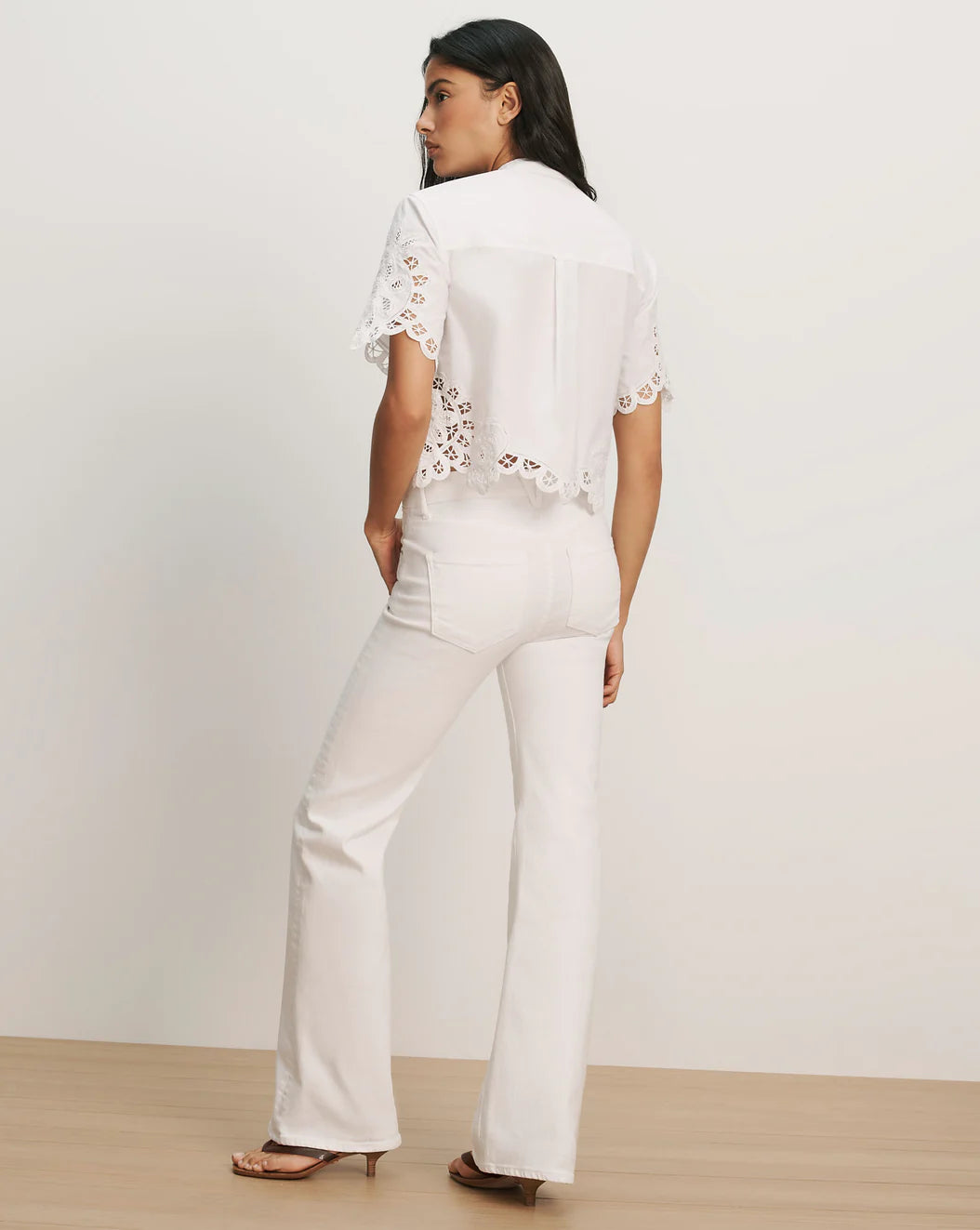 Veronica Beard Aleck Lace Button-Down Shirt - White