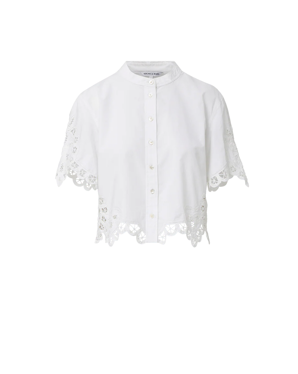 Veronica Beard Aleck Lace Button-Down Shirt - White