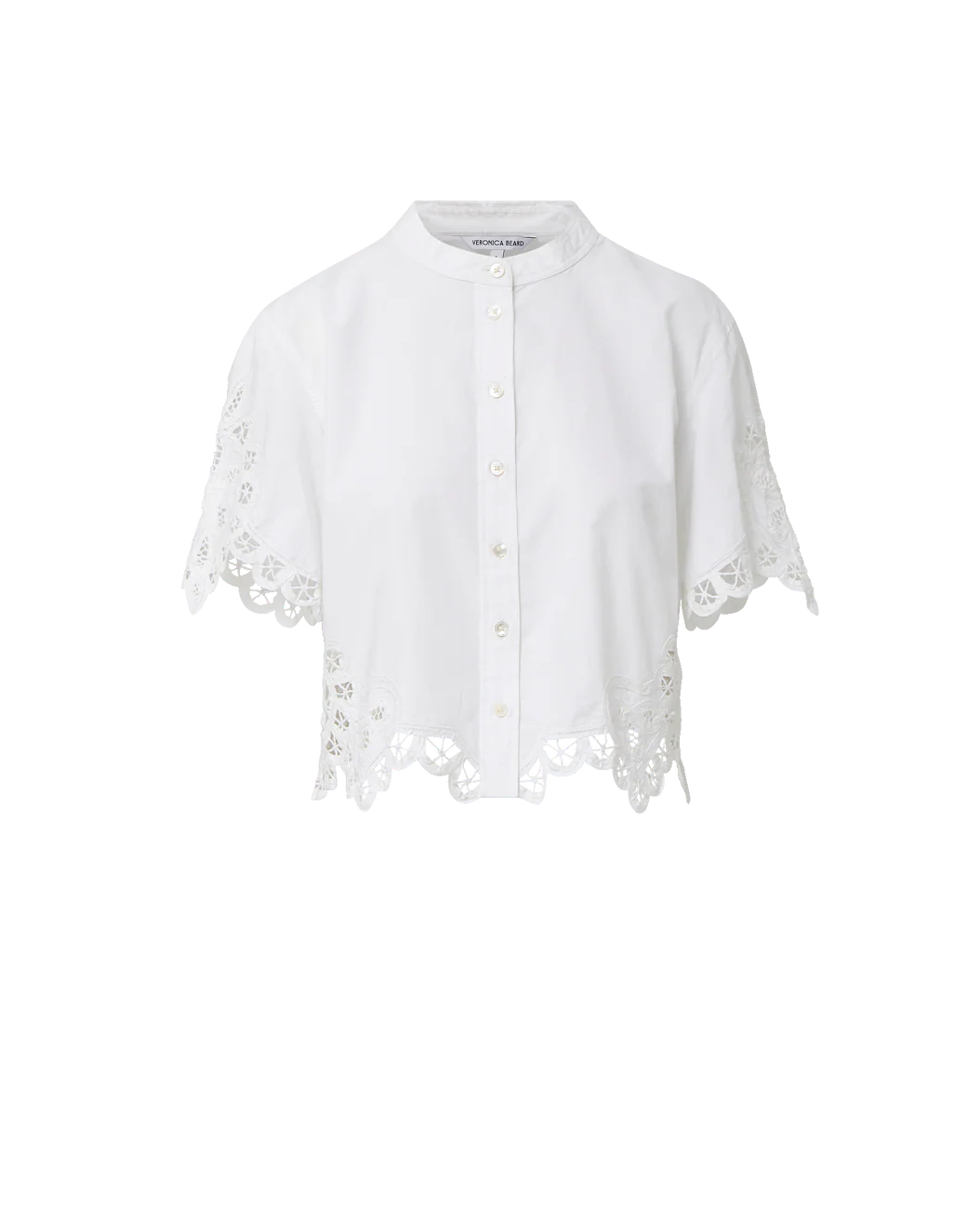 Veronica Beard Aleck Lace Button-Down Shirt - White
