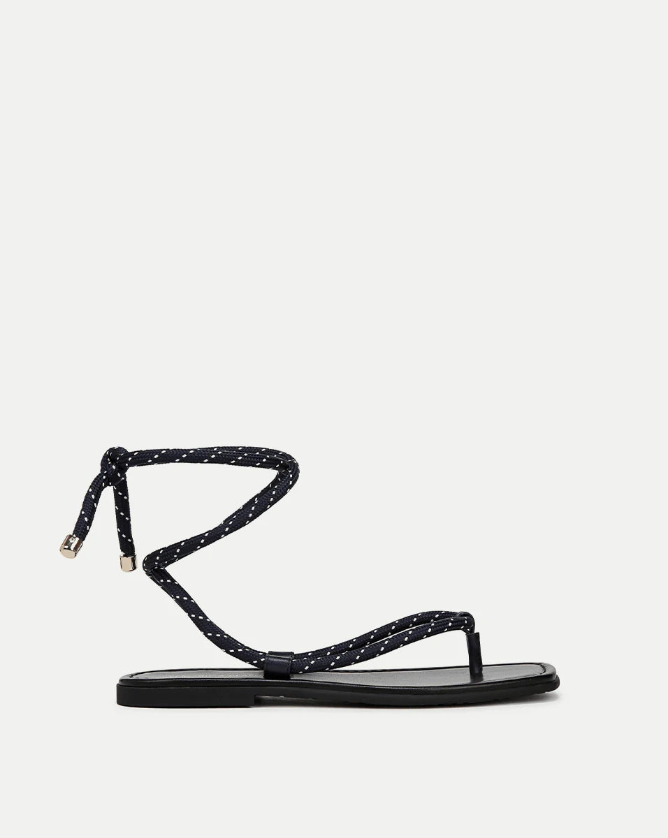 Veronica Beard Carmina Wrap Sandal - Eclipse/Coconut